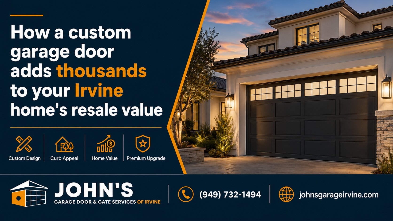 How a Custom Garage Door Adds Thousands to Your Irvine Home's Resale Value