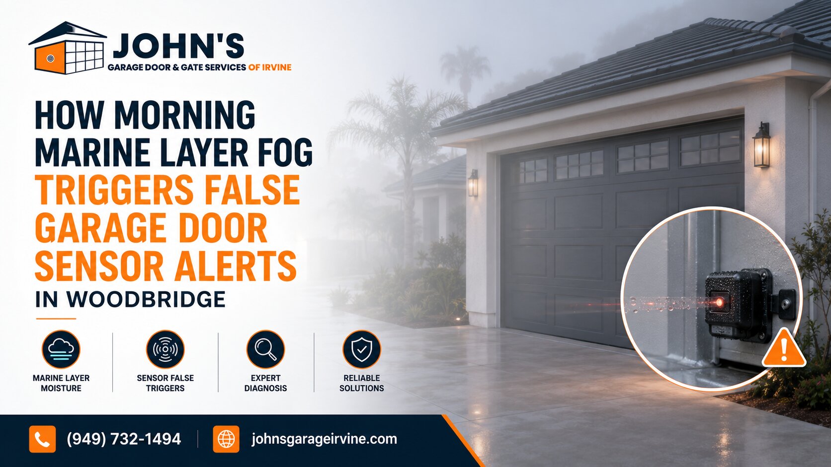 How Morning Marine Layer Fog Triggers False Garage Door Sensor Alerts in Woodbridge