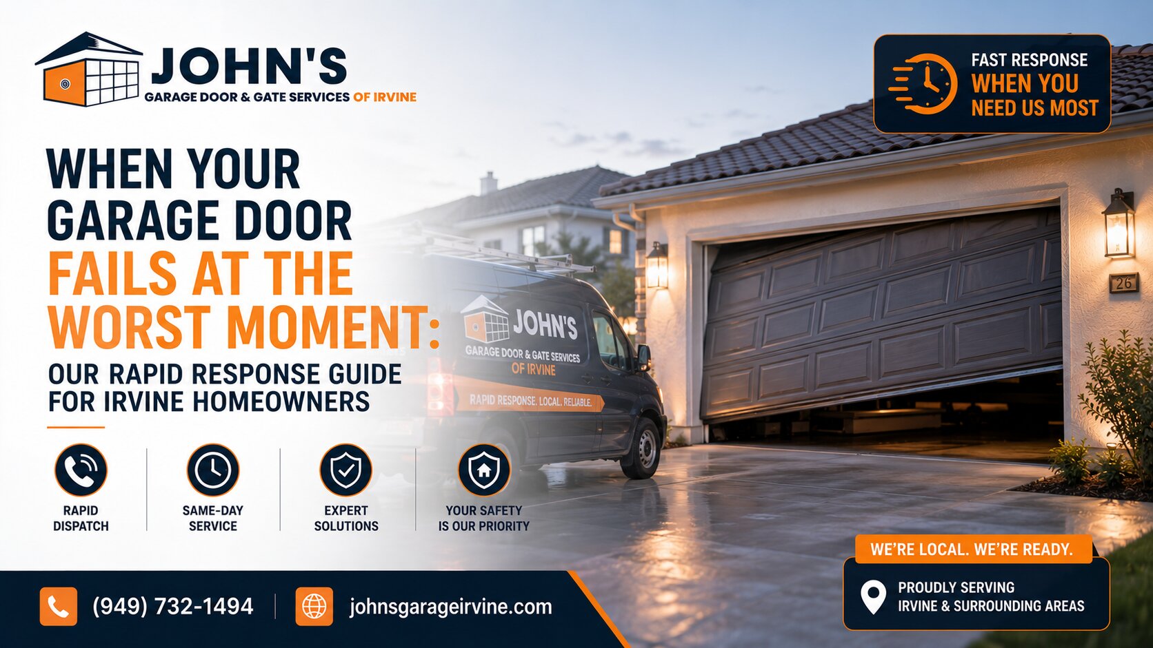 When Your Garage Door Fails at the Worst Moment: Our Rapid Response Guide for Irvine Homeowners