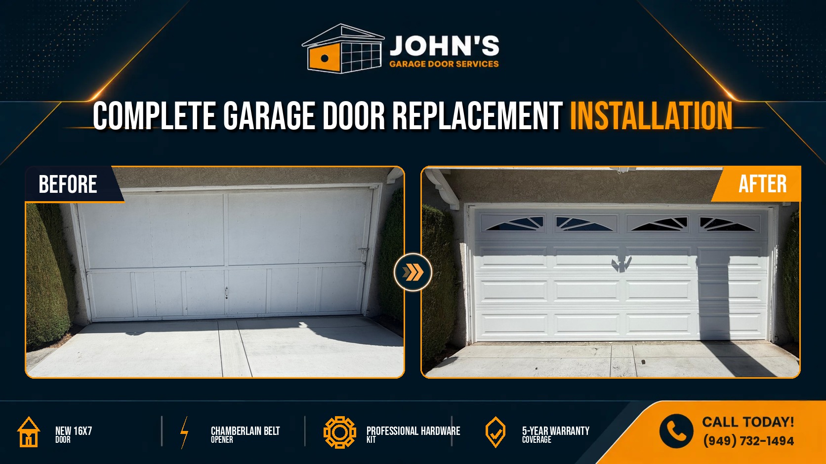 Garage Door Repair / Installation In Tustin, California 92780